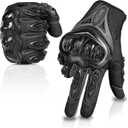 IRON JIA'S Motorcycle Gloves Full Finger Durable for Road Racing Bike Summer Spring Powersports Support Touch Screen Black-M
