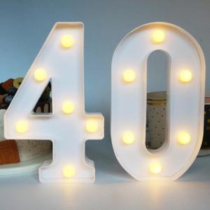H 8.26" tall Light Up Numbers 40 Sign for Wedding Anniversary, 40th Birthday Party Decorations for Women, 40th Birthday Centerpieces Table Decorations for Men