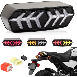 Tail Light For Honda Grom 2020 Turn Sighals Motorcycle Brake Taillight Sequential LED SMD Assembly Flowing With MSX125 2023 SF CBR650F / R CTX 700 DCT CTX700N 2017 2015 (Transparent Len)
