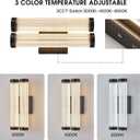 Fanyank Modern LED Wall Sconce, 16.5" Black Bathroom Sconces with Clear Glass, 3CCT Dimmable Hardwired Double Sconce Wall Lighting Indoor Light fixtures for Bathroom Living Room Hallway Bedroom