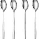 Premium Coffee Spoons,Upgrade Coffee Spoon,8-Inch Long Handle Spoon,Stainless Steel Tea Spoons,Ideal for Cocktail,Coffee,Tea,Milkshake,Set of 4