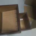 DLUGOPIS 3x5 Index Cards Holder Wood Index Card Organizer Box Flash Card Holder Recipe Cards Holder with Drawer 30 Pcs Vintage Library Cards 5 Kraft Dividers For Gifts Cards Home Office
