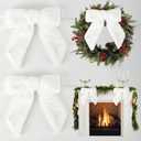 AIMUDI White Bows 7''9'' Christmas Bows for Gift Wrapping Faux Fur Present Bows Premade Bows for Christmas Trees Fireplaces Wreaths Staircases Crafts Home Outdoor Winter Decoration, 6 PCs