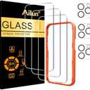 Ailun 3 Pack Screen Protector for iPhone 16 Pro Max [6.9 inch] + 3 Pack Camera Lens Protector with Installation Frame,Sensor Protection,Dynamic Island Compatible,Case Friendly Tempered Glass Film