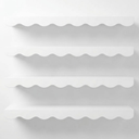 4 Tier Wall Mounted Wave Shelves, White 