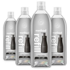 Method Premium Foaming Hand Wash Refill, Vetiver + Amber, Recyclable Bottles, Biodegradable Formula, 28 fl oz (Pack of 4) (Packaging May Vary)