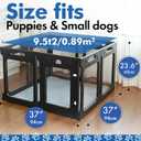 Clear Acrylic Dog Playpen Indoor, Expandable Size & Flexible Shape, Ideal for Small & Toy Dogs, Black