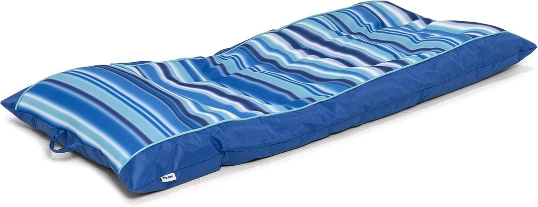 Big Joe Kona No Inflation Needed Pool Lounger with Headrest, Blurred Blue Double Sided Mesh, 5.5ft Big