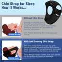 Chin Strap for Sleeping, Effective Anti Snoring Devices, Airflow Jaw Strap for Sleep Apnea Breathable and Comfortable, Adjustable Anti Snoring Chin Strap AABB