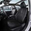 Custom Fit Seat Covers for 2025-2026 Toyota Camry Hybrid LE SE & 2026 Nightshade - Full Set Premium Waterproof Faux Leather Car Seat Protectors (Pure Black)