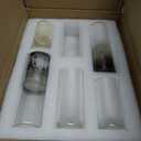12-Pack White Pillar Candles (2''X3,4,6) & 12-Pack Glass Cylinder Vases(2.6''X5,6,8),Hurricane Candles,Wedding Centerpiece Decor Set-Mixed Heights for Table, Proposal, Event.