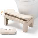 Height Adjustable Squatting Potty for Adults, Folable Poop Stool with Non-Slip Design, Heavy Duty Toilet Stool Squat Adult for Bathroom, Portable Toilet Steps for Travel, Khaki