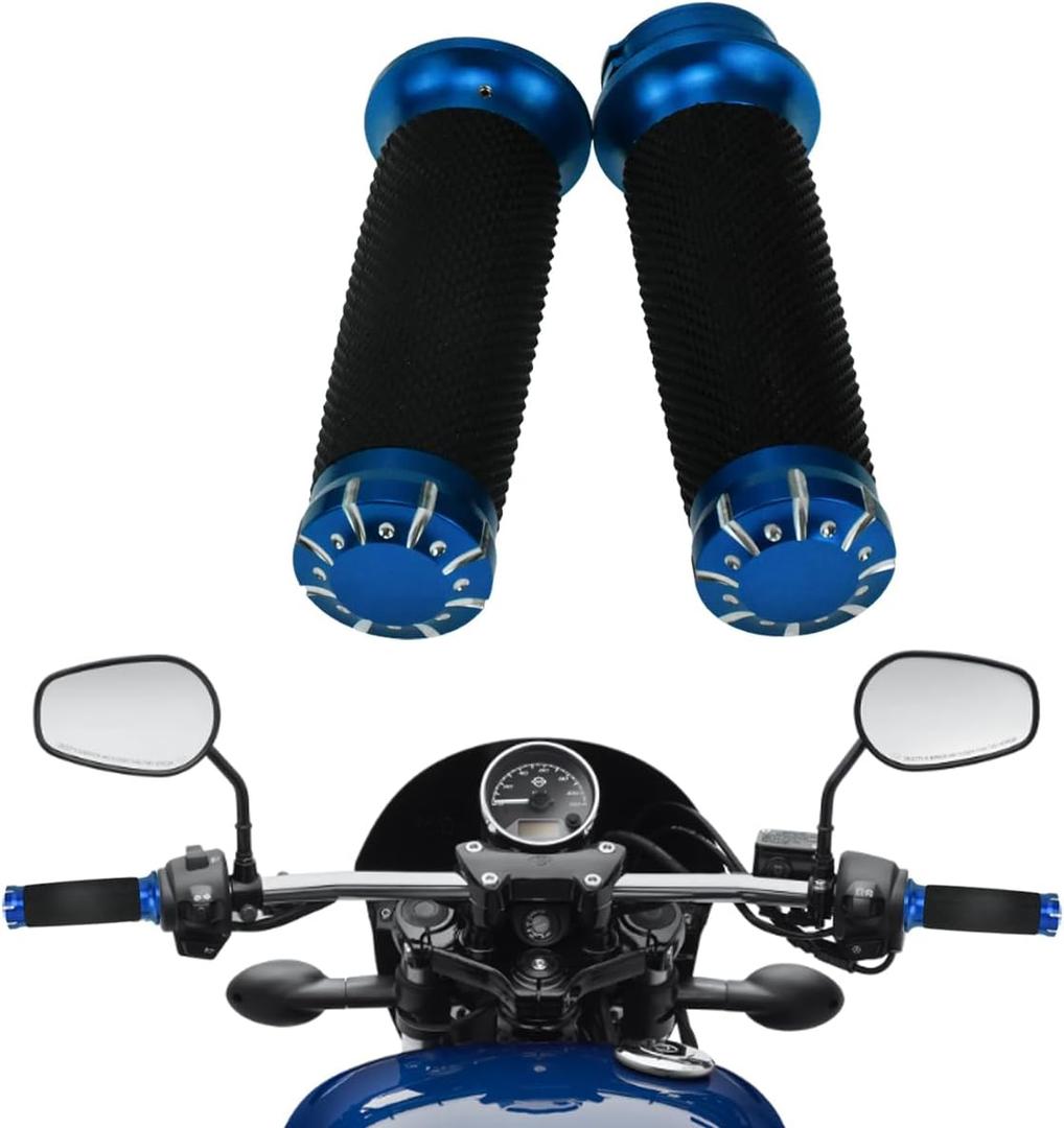 Motorcycle Handlebar Hand Grips 1 inch 25mm Fit for Harley Street Glide Road King Electra Glide Softail Dyna Sportster XL XR 1996-UP Blue