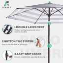 JEAREY 7.5FT Patio Umbrella Outdoor Market Umbrella with 6 Sturdy Ribs, Push Button Tilt/Crank Table Umbrella for Garden, Deck, Backyard and Pool, Black & White Stripe