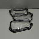TSA Approved Toiletry Bag 3Pcs - 3 Pack Clear Travel Bags for Toiletries, Carry on Airport Airline Compliant Bag,Makeup Bags Clear Toiletry bags Quart Size Travel Bag,Black