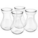 Glass Vase Teal, Clear, Blue 4 Pack