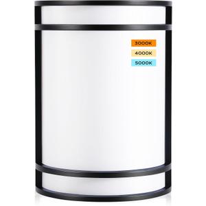 CLOUDY BAY LED 3 Color Wall Sconce, Wall Lighting, 3000K/4000K/5000K Color Temperature Adjustable Wall Mount Light Fixture, 15W 120V Dimmable CRI 90+ LED Wall Light, Black