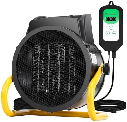 Greenhouse Heater with Thermostat, Fast Heating, Auto Power Control, Over Temperature Protection, Greenhouse Heater for Winter Plants, for Grow Tent, Green House, Flower Room, Patio