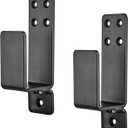 Door Barricade Brackets,AINAFIX 2 Pack Drop Open Bar Holder for Home Security, 2x4 Bar Brackets Prevent Unauthorized Entry, Carbon Steel,Black