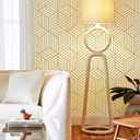 CiCiwind Gold Geometric Wallpaper Peel and Stick Wallpaper Beige and Gold Removable Wall Paper Striped Hexagon Contact Paper Self Adhesive Waterproof Vinyl for Bedroom Bathroom Wall 15.7"x393"