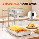 Dyna-Living French Fry Warmer - 3 Level Adjustable Height French Fry Warmer Commercial 10L Countertop French Fries Heat Lamp Commercial Food Heating Lamp for Food Truck Chips Buffet Restaurants 500W