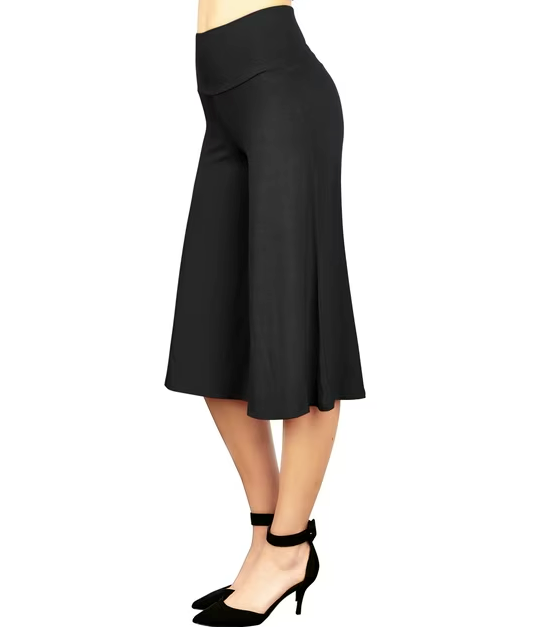 Made by Johnny Women's Knit Culottes Pants XXL BLACK