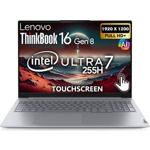 Lenovo ThinkBook 16 Gen 8 AI Business Laptop, 16 Touchscreen FHD+, Intel Ultra 7 255H, 32GB DDR5, 1TB NVMe, WiFi 6E + BT, HDMI, Fingerprint Reader, Backlit Keyboard, FHD Webcam, Win 11 Pro