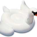 SWIMLINE ORIGINAL 90621 Giant Inflatable Swan Pool Float Floatie Ride-On Lounge W/ Stable Legs Wings Large Rideable Blow Up Summer Beach Swimming Party Lounge Big Raft Tube Decoration Toys Kids Adults
