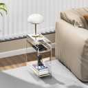 Clear Acrylic Side Table, Narrow Nightstand Bedside Table for Bedroom, Skinny Small End Table (Clear, 8.7'' x 15.7'' x 21.7")