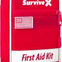 Small First Aid Kit for Car, Travel & Home - Emergency Kit for Hiking, Camping, Backpacking and Outdoors - Includes Zip Stitch Wound Closure Strips