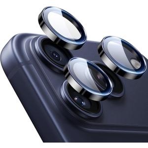 ESR Camera Lens Protector for iPhone 17 Pro Max/17 Pro/16 Pro Max/16 Pro/15 Pro Max/15 Pro/14 Pro Max/14 Pro, Ultra-tough HD Individual Lens Protectors, Ultra-thin Tempered Glass, 1 Pack, Black