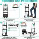 3-in-1 Folding Hand Trucks, 500lbs Convertible Dolly, Dolly Cart with Wheels Heavy Duty, Moving Cart with Retractable Handle, Collapsible Trolley for Moving Office/Home/Warehouse/Boxes/Cartons (Black)