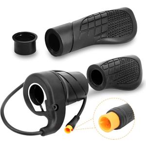 Ebike Half Twist Throttle, FT76X Electric Bicycle Right Handle, Half Throttle Handle with Waterproof Plug, Ebike Modified Thumb Throttle Part for Ebike MTB Conversion Kit Parts
