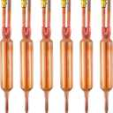 Shimeyao 6 Pcs Filter Drier Refrigerant Liquid Line Directional Filter Dryer AC & Refrigeration Line with Charging Valve 25 Grams 1/4 x 1/4 Compatible with R12, R22, R502, R134a and R407C