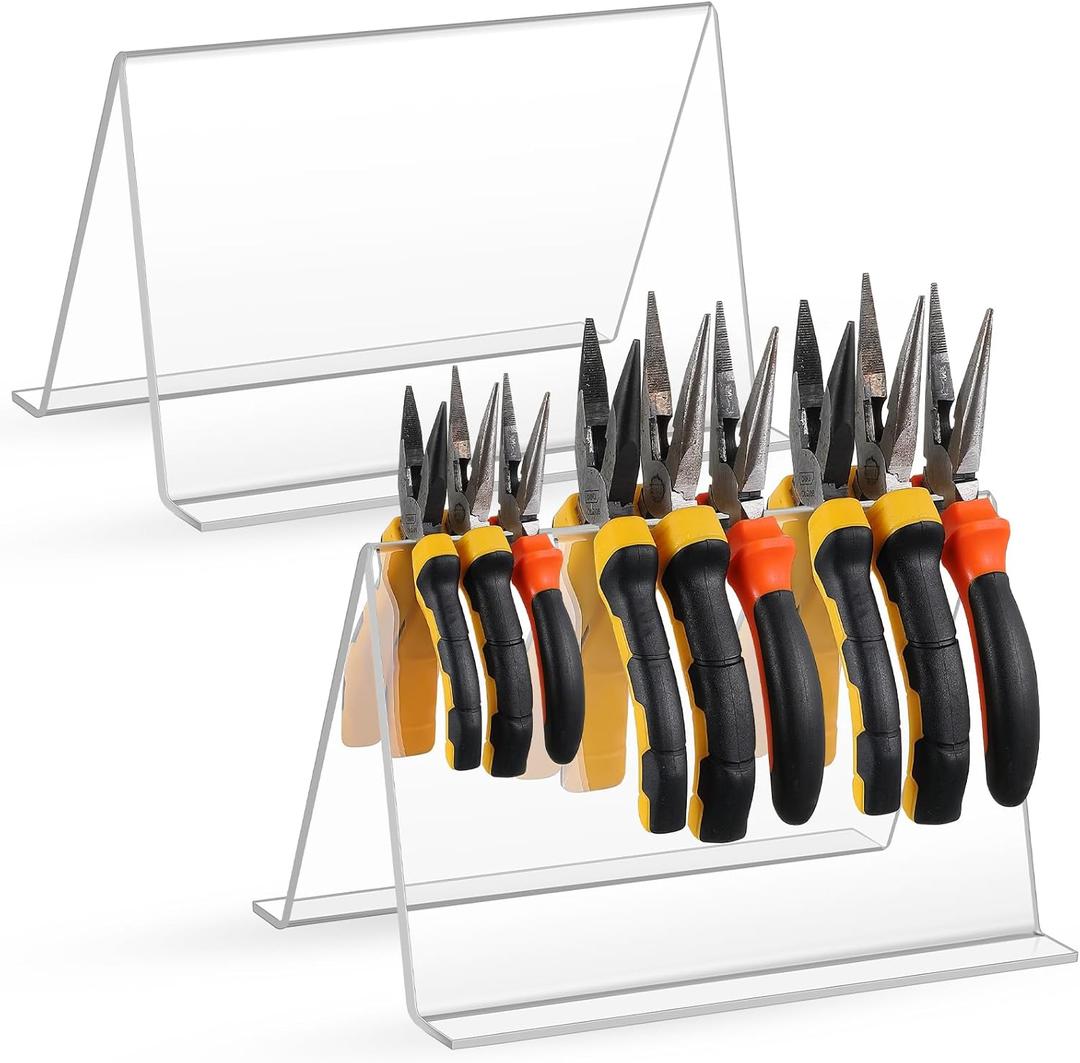 2 Pcs Jewelry Pliers Rack Acrylic Pliers Organizer 8 x 5 x 4 Inch Jewelry Tool Holder Mini Desk Tool Organizer for Work Bench, Studio and Tongs Making Supplies Storage