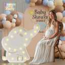 imprsv Baby Shower Decorations Elephant Theme: 3FT Marquee Elephant for Baby Shower, Large Light Up Elephant for Gender Reveal Decorations Party Backdrop Decor, white