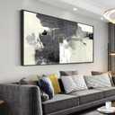 Solid wood frame abstract Wall Art Framed Ready to Hang Wall Art Modern artwork Fantasy Paintings Black and white abstract painting Wall Art Prints Canvas Painting 20"x40"Large Size for Liv ing Room Bedroom Office Decoration (awork3)