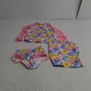 Girls Swimsuit 3 Pieces Rash Guard Kids Long Sleeves Bathing Suit 9-10 Years Sun Proction Swimwear Tankini