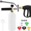 Foam Cannon for Pressure Washer with Dual Connector - Smart Dual Head Design, Adjustable Foam Density, 5 Power Washer Sprayer Nozzles, Car Washing Kit for Car Wall Cleaning