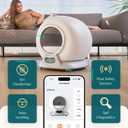 Petcove PurrTek Automatic Litter Box Self Cleaning 5GHz Wi-Fi, Odor Control | Quiet Operation with App Sealed Waste Bin, Advanced Safety Sensors, Auto Smart Self Cleaning Cat Litter Box for Multiple Cats, Large