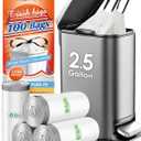 2.5 Gallon/10 Liter 100 Counts Strong Drawstring Trash Bags Garbage Bags by RayPard, Small Plastic Bags, Trash Can Liners for Home Office Kitchen Bathroom Bedroom, White Waste Basket Liners (White)