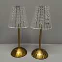 2 Pack Crystal Table Lamp, 5000mAh Rechargeable Battery Lamp with Touch Control, 3 Color Temperatures, Dimmable Brightness, Matte Aluminum Light for Bedroom/Bar/Kitchen/Outdoor, Home Décor