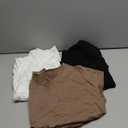 Ficerd 3 Pack Womens Maternity Shirts, Cap Sleeve Cotton Pregnancy Tops Side Ruched T Shirt V Neck Casual Maternity Clothes (X-Large, Black, White, Coffee)