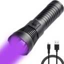 TATTU U3 UV Flashlight Rechargeable 395nm Black Light Torch Blacklight 10W Ultraviolet LED Lamp with Micro USB Charging Cable