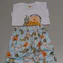 Western Toddler Baby Boy Girl Summer Clothes Cactus Print Short Sleeve T-Shirt Tops Elastic Waist Shorts 2Pcs Set
6-12M