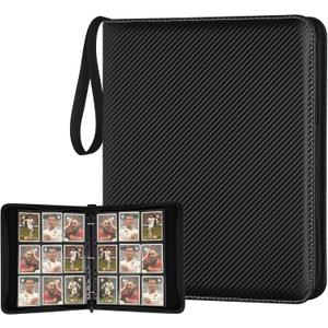 9 Pocket Card Binder, Premium Zip Trading Card Binder, 720 Double Sided Pocket PU Collection Binder, Collector Album, Card Folder for MTG, TCG, Sports Cards, (Black)