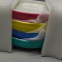 Elk and Friends Kids 7.8” Porcelain White Plates with Silicone Sleeves | Suitable for Babies/Toddlers | Microwave & Dishwasher Safe | Non Slip Dinnerware | Snack Dishes | 4 Pack