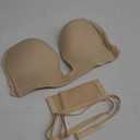 Women’s Backless Plunge Bra Strapless Sticky Push Up Adhesive Invisible Bras  80E