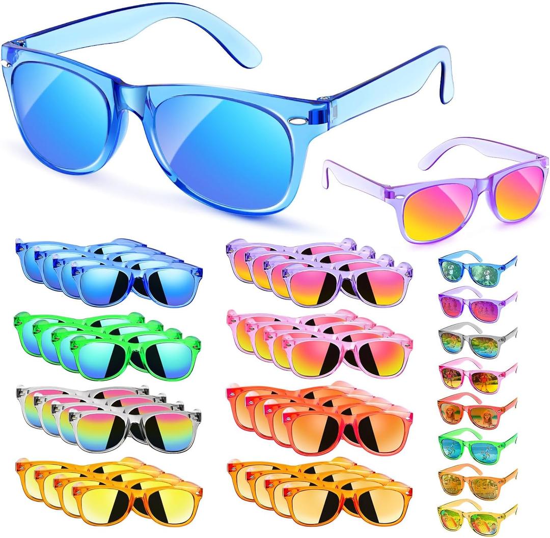 Party Favors Kids Sunglasses Bulk - 32 Packs Neon Sunglasses for Kid Age 3-8, UV400 Protection Party Sunglasses Goodie Bags Stuffers for kids Birthday Party Supply, End of the Year Gifts For Students