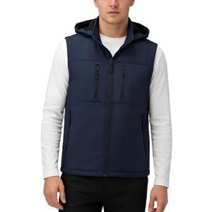 KVE Men's Windproof Breathable Sleeveless Vest Lightweight 4-Way Stretch Softshell Golf Vest with 6 Functional Pockets M